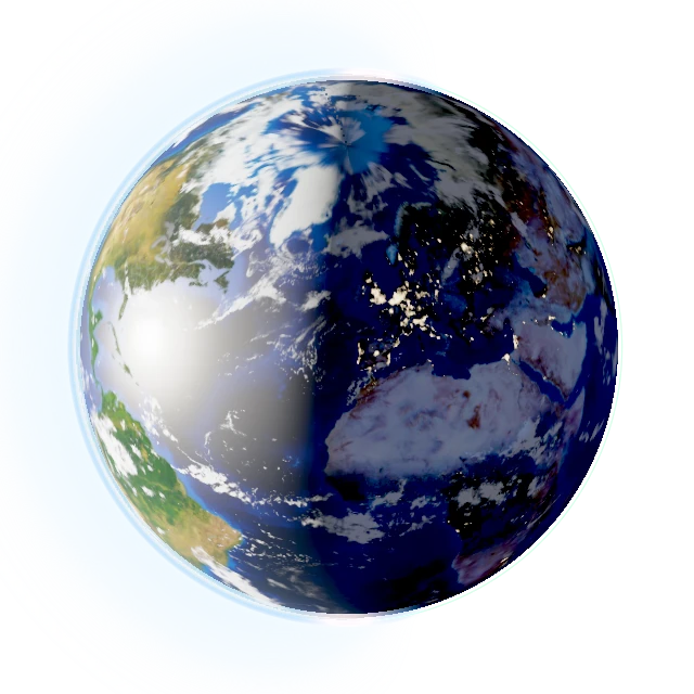 The Earth at 20:00, dusk crossing Europe